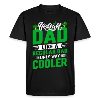 Papa végétalien comme un papa ordinaire seulement beaucoup plus frais - T-shirt Premium bio Homme - noir - Devant - Nico (187cm)