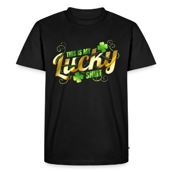 C’est ma chemise porte-bonheur pour la Saint-Patrick - T-shirt Premium bio Homme - noir - Devant - Nico (187cm)