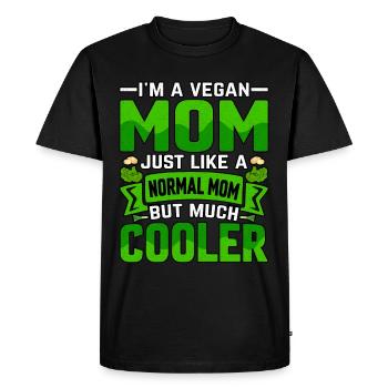 Je suis une maman végétalienne comme une maman normale, mais beaucoup - T-shirt Premium bio Homme - noir - Devant - Nico (187cm)