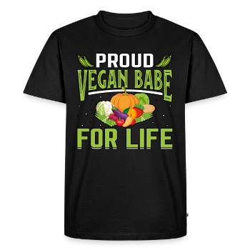 Fière fille végétalienne pour la vie - T-shirt Premium bio Homme - noir - Devant - Nico (187cm)