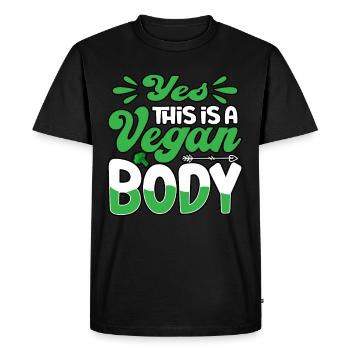 Oui, c’est un corps végétalien - T-shirt Premium bio Homme - noir - Devant - Nico (187cm)