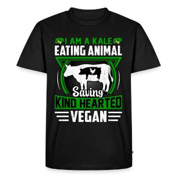 Je suis un mangeur de chou frisé sauvant des animaux au bon cœur - T-shirt Premium bio Homme - noir - Devant - Nico (187cm)