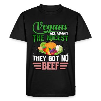 Les végétaliens sont toujours les plus gentils, ils n’ont pas de bœuf - T-shirt Premium bio Homme - noir - Devant - Nico (187cm)