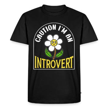 Beware I'm an introvert Shy - Men's Premium Organic T-Shirt - black - Front - Nico (187cm)