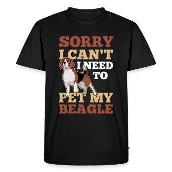 Ne puis-je pas avoir à caresser mon chien beagle - T-shirt Premium bio Homme - noir - Devant - Nico (187cm)