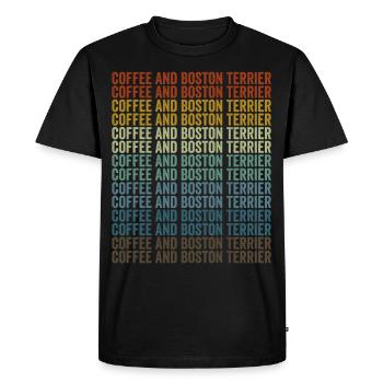 Café et Boston Terrier Boston Terrier - T-shirt Premium bio Homme - noir - Devant - Nico (187cm)