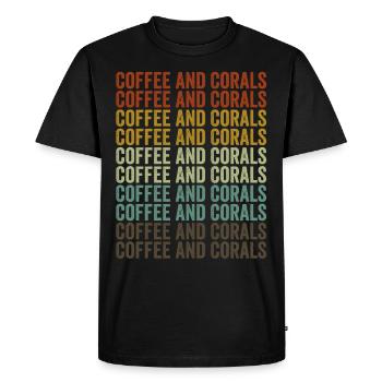 Coffee and Coral Reef Coral Aquarium - Men's Premium Organic T-Shirt - black - Front - Nico (187cm)