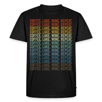 Coffee. Lake. Wine. Try again. Wine drinkers - Men's Premium Organic T-Shirt - black - Front - Nico (187cm)