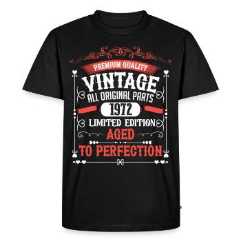 1972 Année de naissance Né Anniversaire Vintage - T-shirt Premium bio Homme - noir - Devant - Nico (187cm)