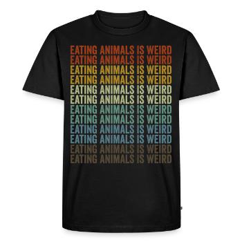 Manger des animaux est étrange végétaliens et amateurs de légumes - T-shirt Premium bio Homme - noir - Devant - Nico (187cm)
