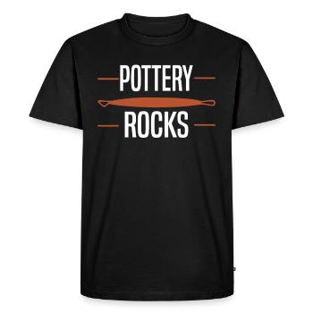Poterie Argile Cours de poterie Poterie Getöpfert - T-shirt Premium bio Homme - noir - Devant - Nico (187cm)
