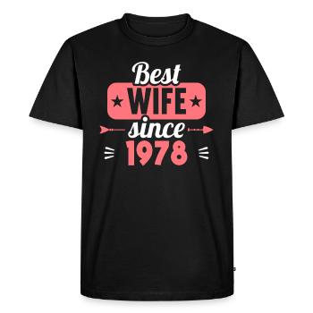 45th Wedding Anniversary Best Wife since 1978 - Men's Premium Organic T-Shirt - black - Front - Nico (187cm)