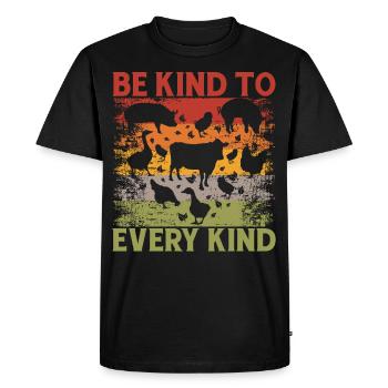 Soyez gentil avec chaque animal gentil Amour végétalien - T-shirt Premium bio Homme - noir - Devant - Nico (187cm)