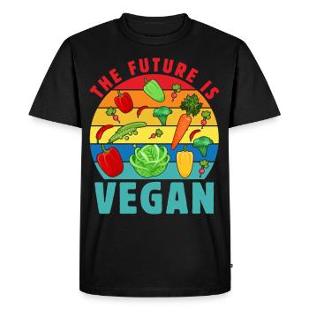 L’avenir est végétalien - T-shirt Premium bio Homme - noir - Devant - Nico (187cm)