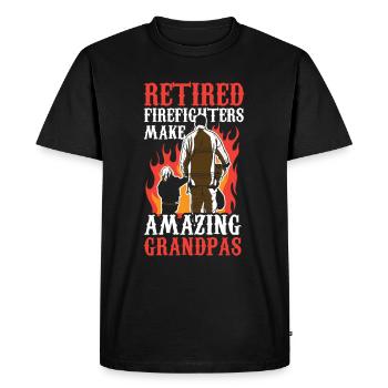 Retired firefighters are great grandpa's grandpa - Men's Premium Organic T-Shirt - black - Front - Nico (187cm)