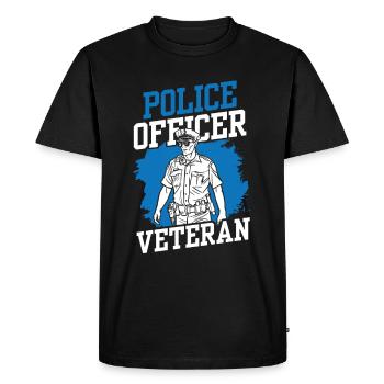 Police Officer Veteran Police Policeman Pension - Men's Premium Organic T-Shirt - black - Front - Nico (187cm)