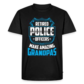 Les policiers à la retraite sont la pension de l’arrière-grand-père - T-shirt Premium bio Homme - noir - Devant - Nico (187cm)
