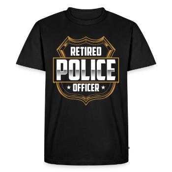 Retired police officer Retired police officer Pensioner - Men's Premium Organic T-Shirt - black - Front - Nico (187cm)