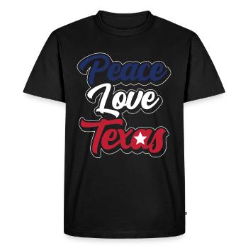 Peace Love Texas Texas Pride Texans - Men's Premium Organic T-Shirt - black - Front - Nico (187cm)