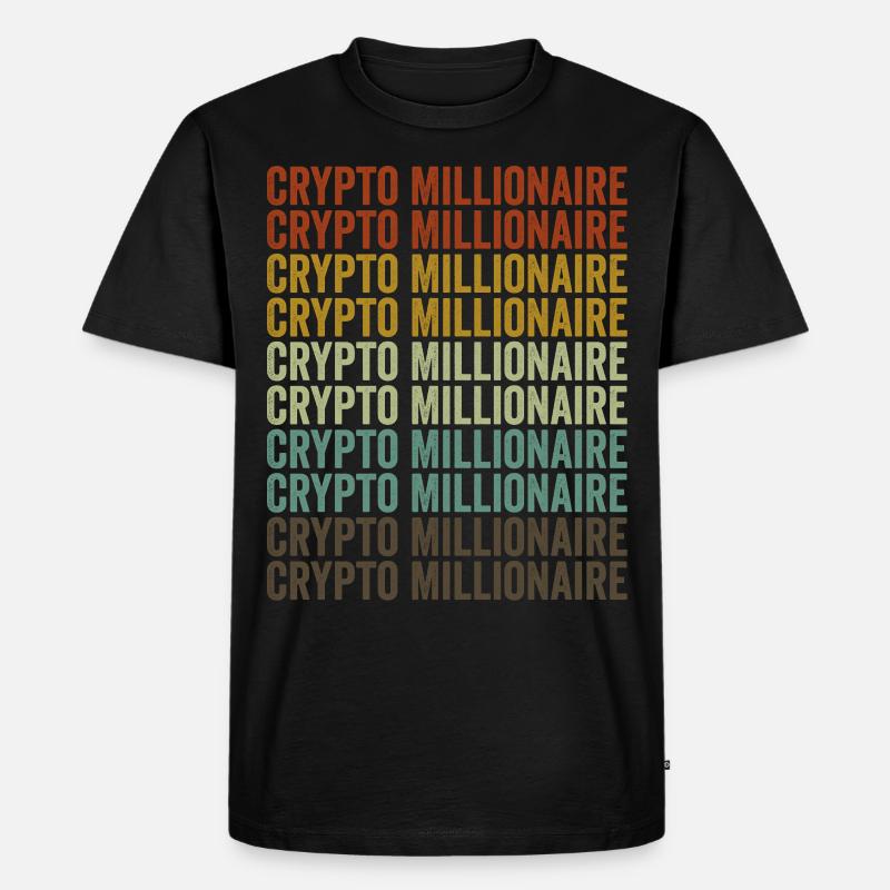 Krypto Millionär Bitcoin Kryptowährung - Männer Premium Bio T-Shirt - Schwarz