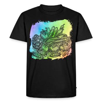 Légumes végétaliens - T-shirt Premium bio Homme - noir - Devant - Nico (187cm)