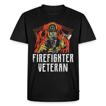 Pompier vétéran Retraite Brigade de pompiers à la retraite - T-shirt Premium bio Homme - noir - Devant - Nico (187cm)