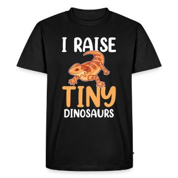 I raise tiny dinosaurs on Bearded Dragon - Men's Premium Organic T-Shirt - black - Front - Nico (187cm)
