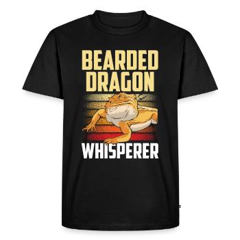 Dragons barbus Whisperer Animal de compagnie Dragon barbu - T-shirt Premium bio Homme - noir - Devant - Nico (187cm)