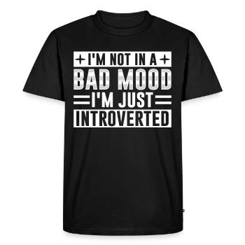 Pas de mauvaise humeur Je suis juste un introverti - T-shirt Premium bio Homme - noir - Devant - Nico (187cm)