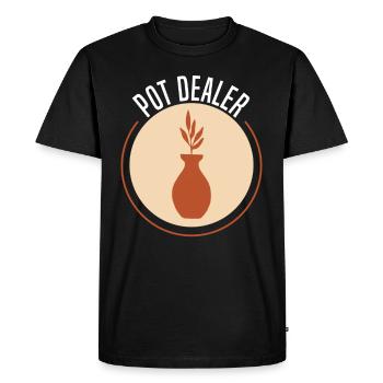 Poterie Argile Cours de poterie Poterie Getöpfert - T-shirt Premium bio Homme - noir - Devant - Nico (187cm)