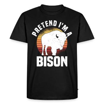 Buffle Bison Buffle Amérindien - T-shirt Premium bio Homme - noir - Devant - Nico (187cm)