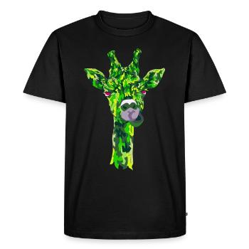 Drôle de style géométrique de girafe - T-shirt Premium bio Homme - noir - Devant - Nico (187cm)
