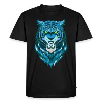 Drôle de style géométrique Tiger - T-shirt Premium bio Homme - noir - Devant - Nico (187cm)