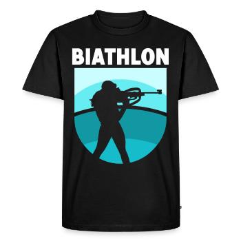 Biathlon Biathlon Biathlète Sport Biathlète - T-shirt Premium bio Homme - noir - Devant - Nico (187cm)