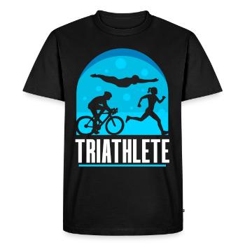 Triathlète Triathlons Triathlon Sport Triathlète - T-shirt Premium bio Homme - noir - Devant - Nico (187cm)