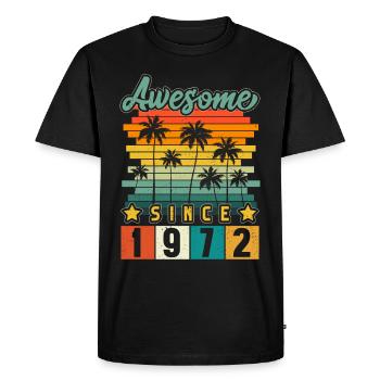 1972 Anniversaire Né Année de naissance millésime - T-shirt Premium bio Homme - noir - Devant - Nico (187cm)