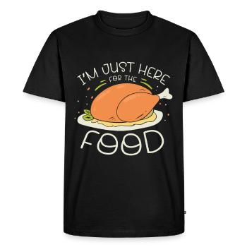 I'm only here for the Food Turkey Thanksgiving - Men's Premium Organic T-Shirt - black - Front - Nico (187cm)