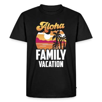 Vacances en famille Aloha Vacances en famille - T-shirt Premium bio Homme - noir - Devant - Nico (187cm)