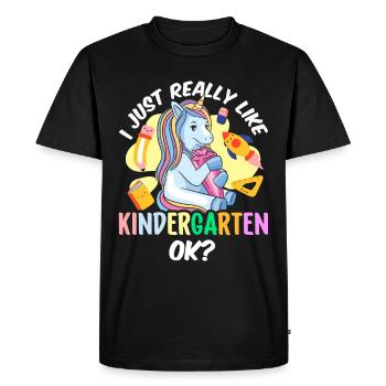 J’aime juste le jardin d’enfants très mignons - T-shirt Premium bio Homme - noir - Devant - Nico (187cm)