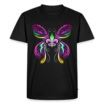 Papillon avec ornements et fleur de lys pour - T-shirt Premium bio Homme - noir - Devant - Nico (187cm)