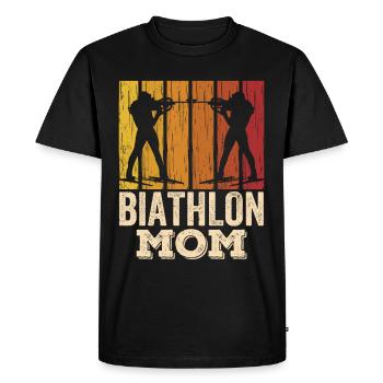 Biathlon Maman Biathlète Biathlète Biathlète Biathlons Sport - T-shirt Premium bio Homme - noir - Devant - Nico (187cm)
