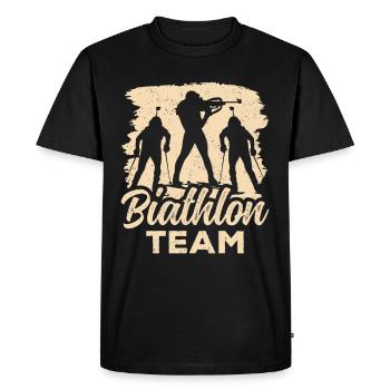 Biathlon Équipe Biathlète Biathlons Sport Biathlète - T-shirt Premium bio Homme - noir - Devant - Nico (187cm)