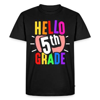 Hello 5th grade 5th grade fifth grade fifth year - Men's Premium Organic T-Shirt - black - Front - Nico (187cm)