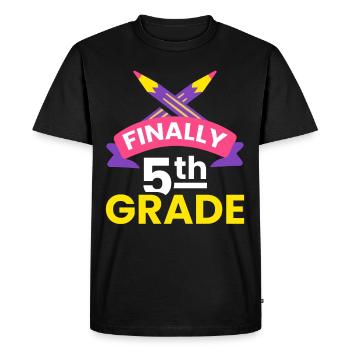 Enfin 5ème année cinquième cinquième école - T-shirt Premium bio Homme - noir - Devant - Nico (187cm)