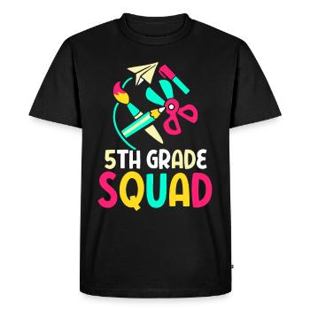 5e année Équipe École Cinquième année Cinquième année - T-shirt Premium bio Homme - noir - Devant - Nico (187cm)