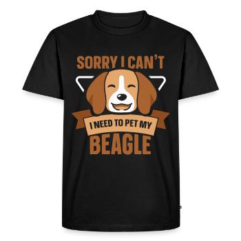 Ne puis-je pas avoir à caresser mon chien beagle - T-shirt Premium bio Homme - noir - Devant - Nico (187cm)