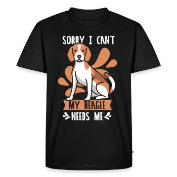 Mon beagle n’a-t-il pas besoin de moi chien beagles - T-shirt Premium bio Homme - noir - Devant - Nico (187cm)