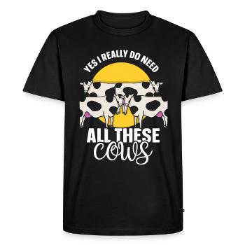 yes I really need all these cows cow animals - Men's Premium Organic T-Shirt - black - Front - Nico (187cm)
