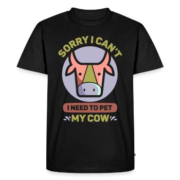 Je n’ai pas besoin de caresser mes vaches - T-shirt Premium bio Homme - noir - Devant - Nico (187cm)
