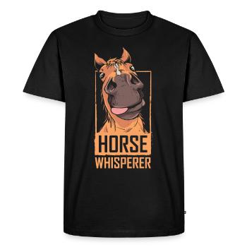 Horse Whisperer Horses Whisperer Riding Horse - Men's Premium Organic T-Shirt - black - Front - Nico (187cm)